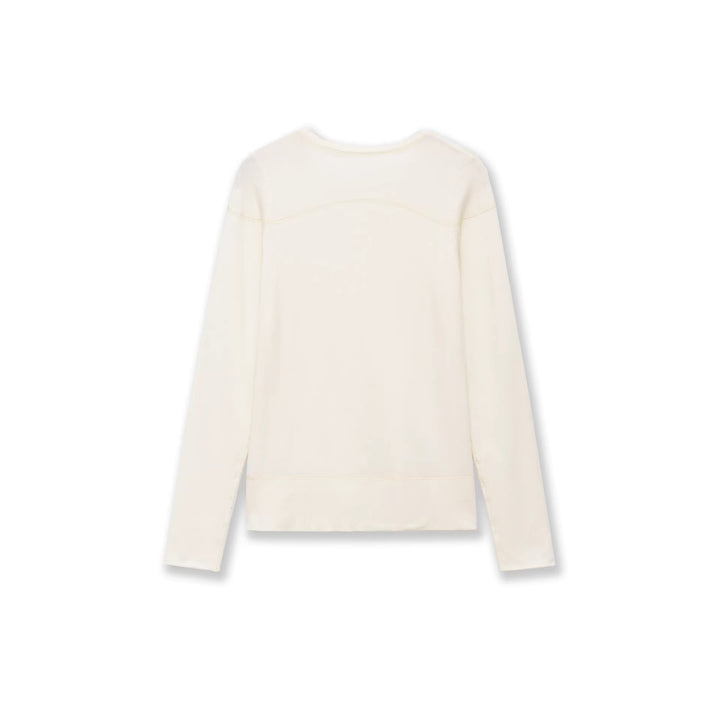 Damen Feiner Langarm-Strickpullover mit Rundhalsausschnitt und Flatlock‑Naht Drune