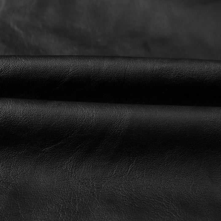 Herren Motorrad-inspirierte Lederoptikjacke mit Stehkragen und Ziernähten Drune