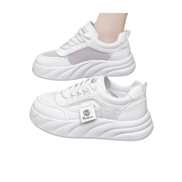 Damen Komfortable und trendige Sneakers mit atmungsaktivem Mesh und dicker Sohle Drune