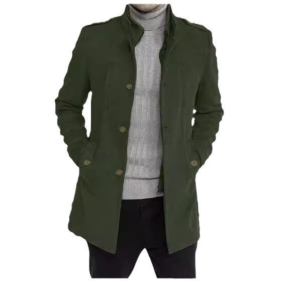 Herren modischer Überzieh-Mantel mit praktischen Taschen Drune