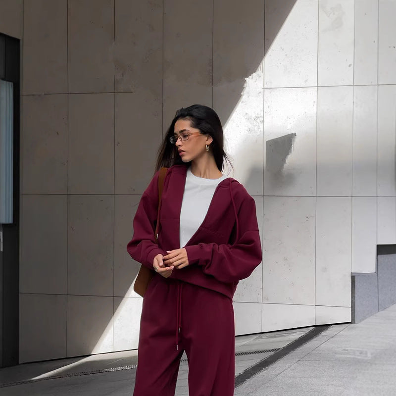 Damen Sportliche Kapuzenjacke Drune
