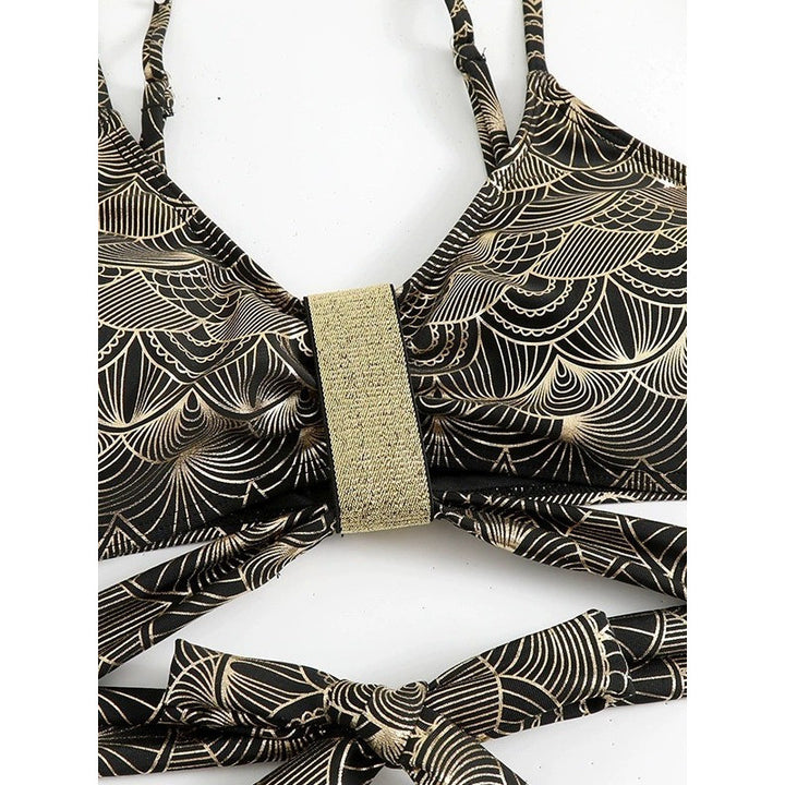 Damen Triangel-Bikini mit glamourösem Wickel-Design und eleganten Akzenten Drune