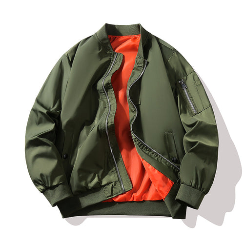 Herren Modische Bomberjacke mit leuchtendem Innenfutter Drune