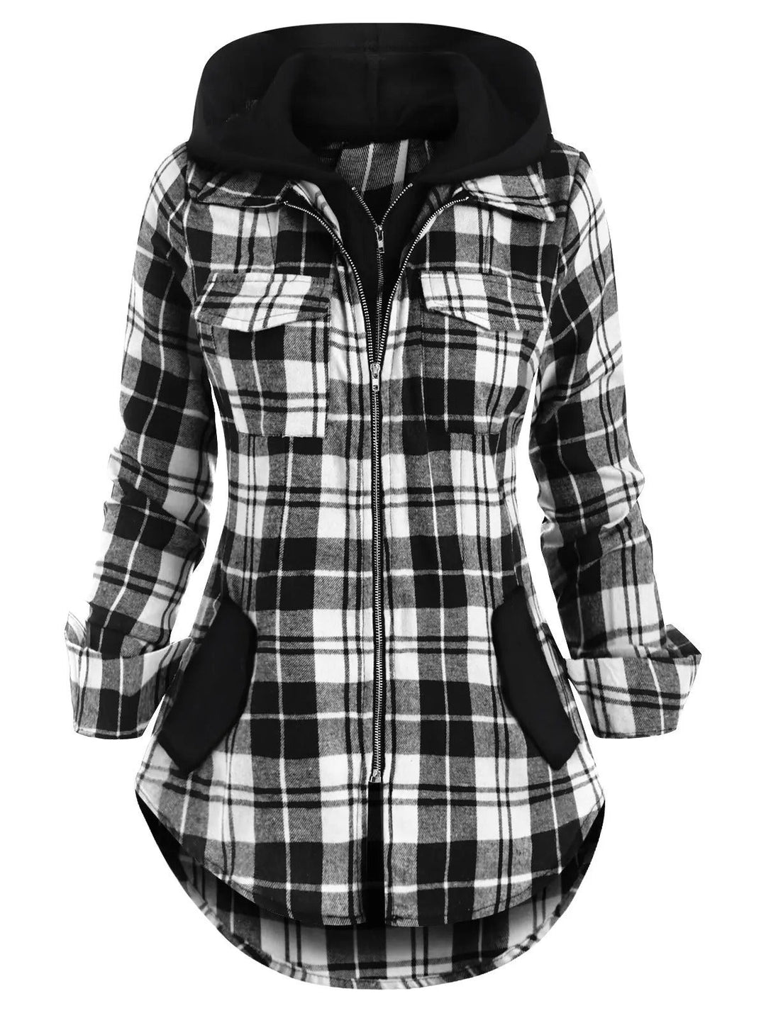 Drune | Damen Gefütterte Flanelljacke mit Taschen
