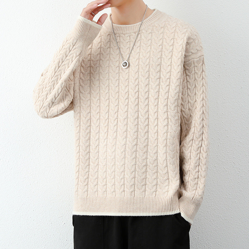Herren Grobstrickpullover mit Zopfmuster Drune