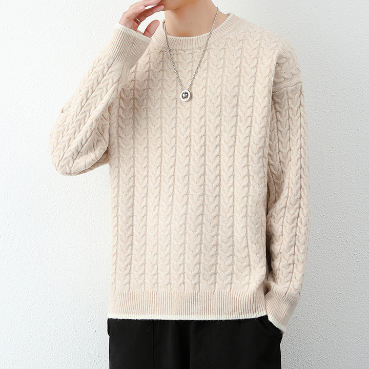 Herren Grobstrickpullover mit Zopfmuster Drune