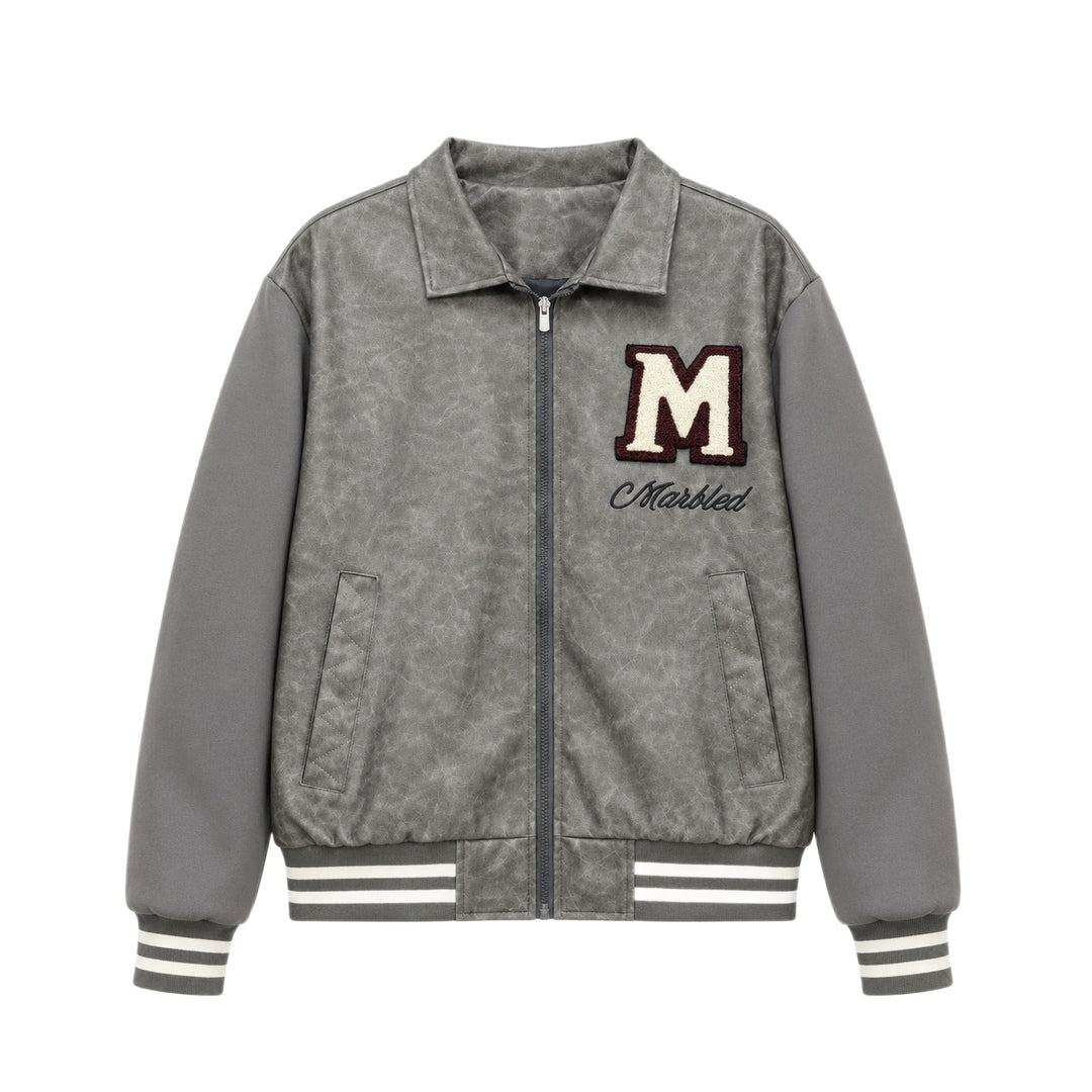 Herren Modische Bomberjacke mit Stickdetails Drune
