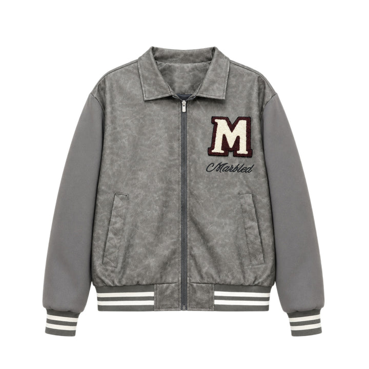 Herren Modische Bomberjacke mit Stickdetails Drune
