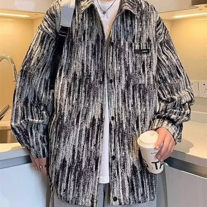Herren modische Hemdjacke mit strukturiertem Muster Drune