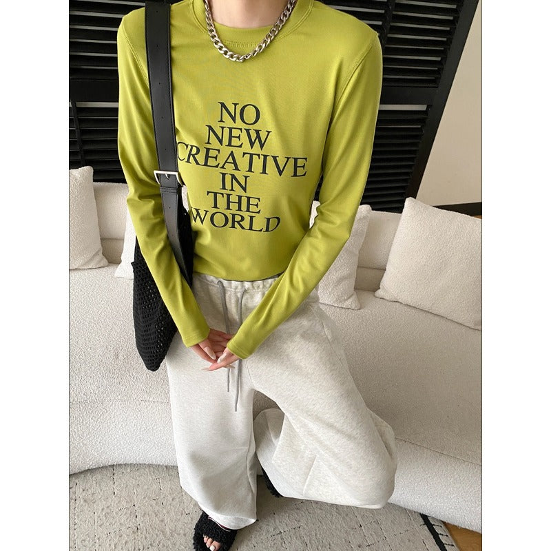 Damen Langarmshirt mit kreativem Aufdruck und modischem Schnitt Drune
