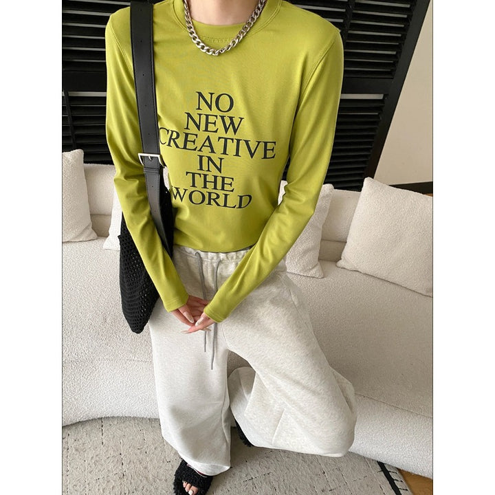 Damen Langarmshirt mit kreativem Aufdruck und modischem Schnitt Drune