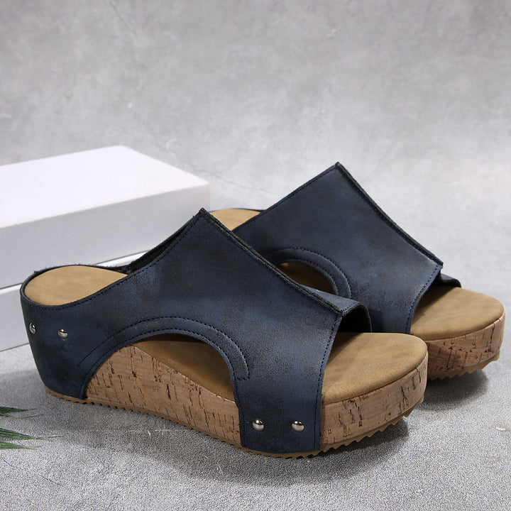 Damen modische Plateausandalen mit elegantem Korkdesign und komfortabler Sohle Drune