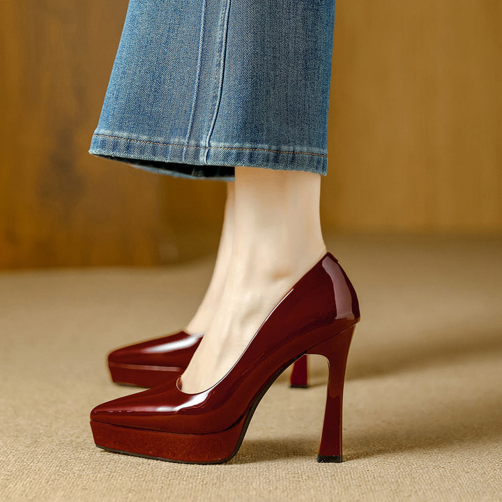 Damen Glamouröse High Heels mit Plateau und spitz zulaufendem Design Drune