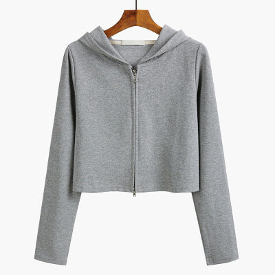Damen Cropped Zip-Up Hoodie mit modernem Design Drune