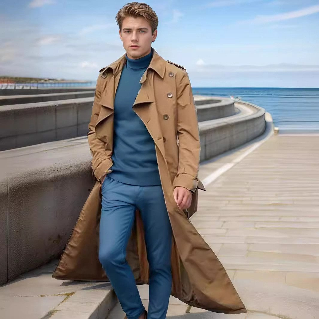 Herren Langer Trenchcoat Drune