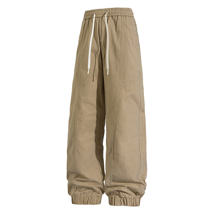 Herren Oversized Utility-Jogginghose aus robustem Baumwollmix mit Kordelbund, seitlichen Cargo‑Taschen & gerippten Bündchen Drune