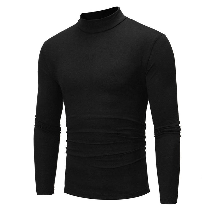 Herren Langarm T-Shirt mit stehendem Kragen und figurschmeichelndem Schnitt Drune