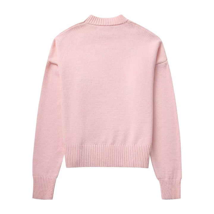 Damen lässiger Pullover mit überschnittenen Schultern Drune