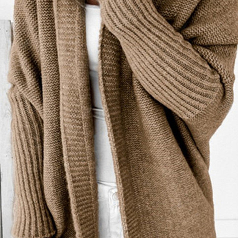 Damen Longline Kapuzen-Strickcardigan mit offener Front Drune