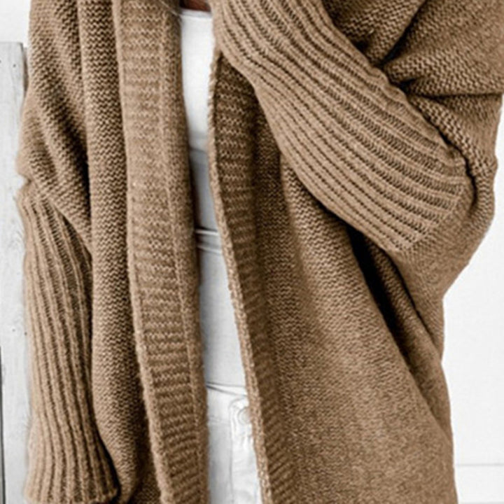 Damen Longline Kapuzen-Strickcardigan mit offener Front Drune