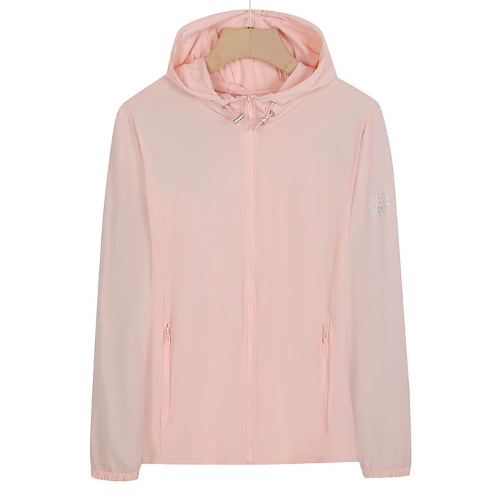 Unisex Leichte wind- und wasserabweisende Kapuzen‑Übergangsjacke mit durchgehendem Reißverschluss, Reißverschlusstaschen & elastischen Bündchen Drune