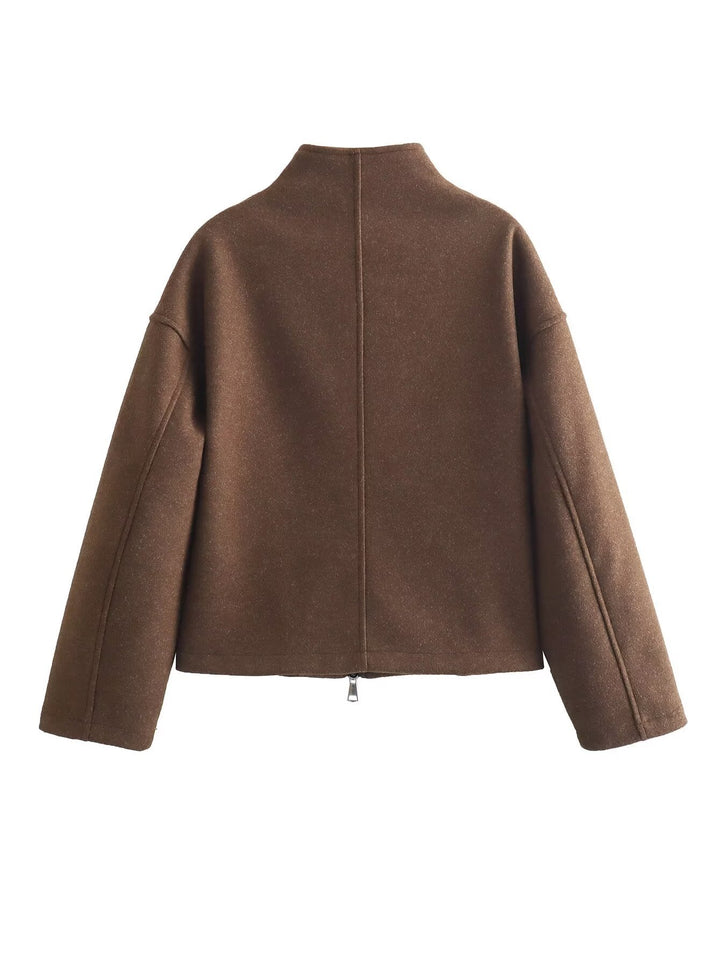 Damen zeitgenössische Übergangsjacke mit hochwertigem Stehkragen und durchgehendem Reißverschluss Drune
