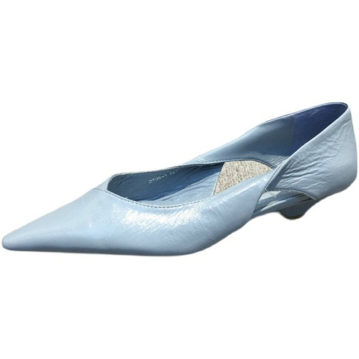 Damen raffinierte spitze Ballerinas mit geschmeidiger Lederoberfläche Drune