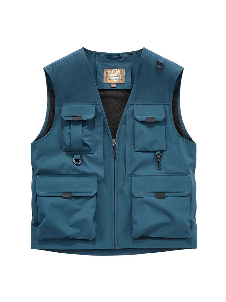 Herren Multifunktionale Utility-Weste mit Mehrfach‑Taschen und robustem Reißverschluss Drune