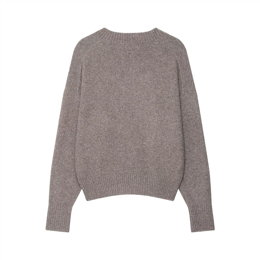 Damen Cozy V-Ausschnitt Pullover aus hochwertiger Merinowolle Drune