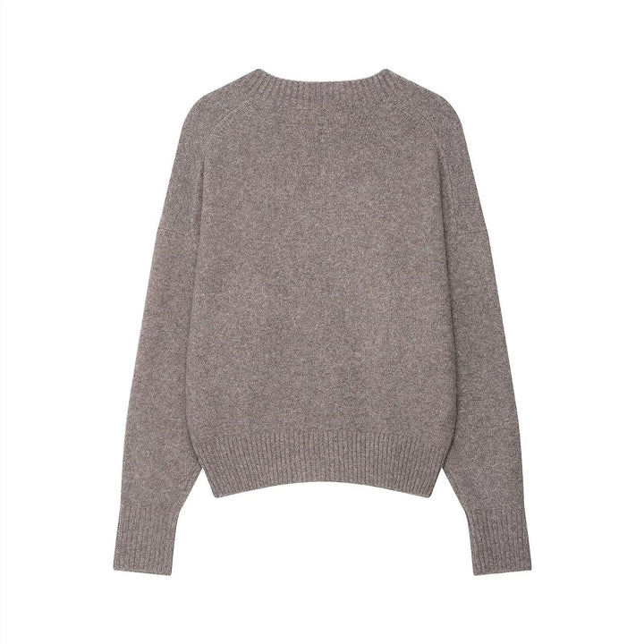 Damen Cozy V-Ausschnitt Pullover aus hochwertiger Merinowolle Drune