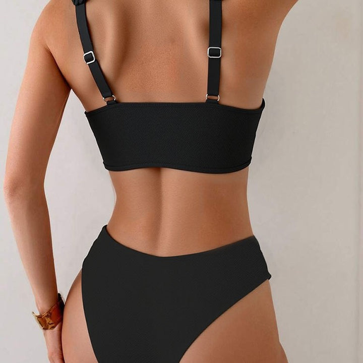 Damen Crop-Bikini-Set mit breiten Trägern Drune