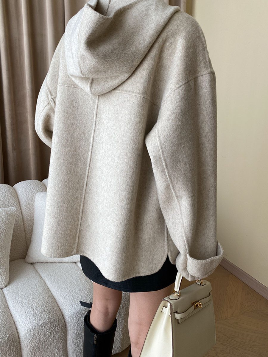 Drune | Wollmischung Mantel - Knopf-Down-Design - Weicher Wollmischgeweb - Herbst & Winter Chic