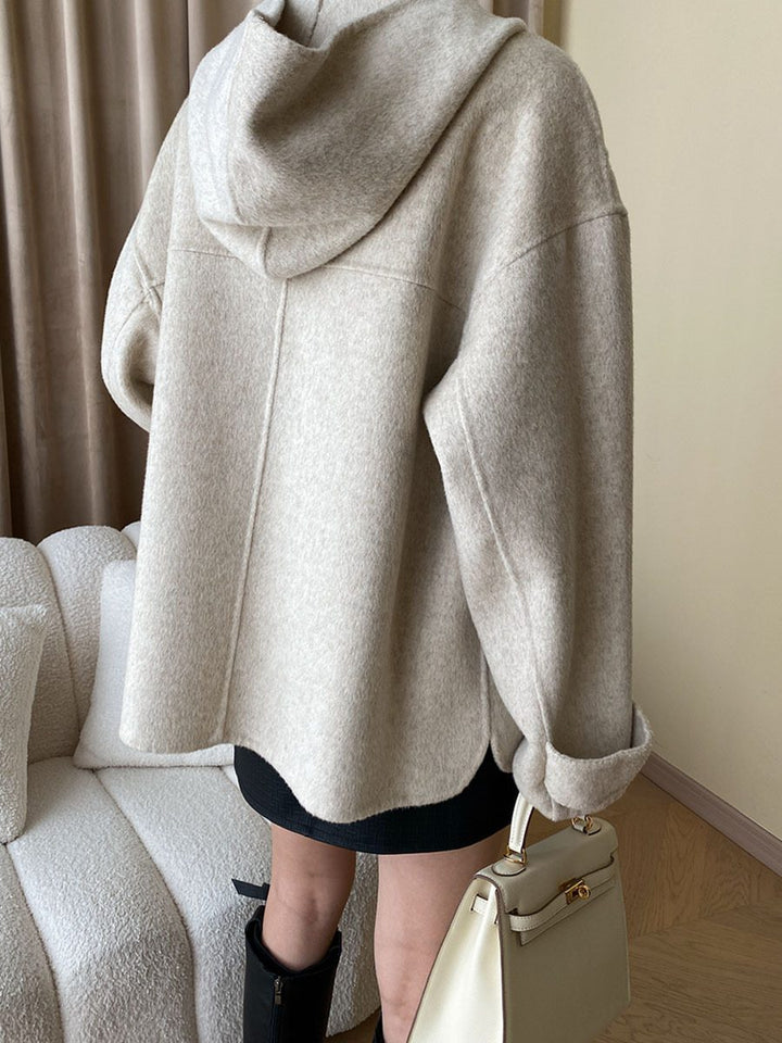 Drune | Wollmischung Mantel - Knopf-Down-Design - Weicher Wollmischgeweb - Herbst & Winter Chic