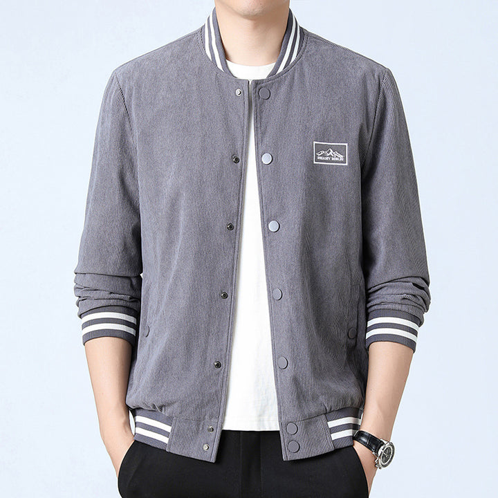 Herren Modische Cordjacke mit Streifen Drune
