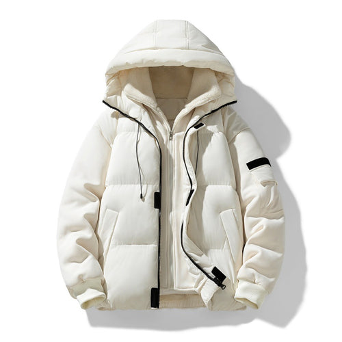 Herren urbaner Thermo-Steppblouson mit Teddyfutter, elastischem Saum und Kapuze Drune