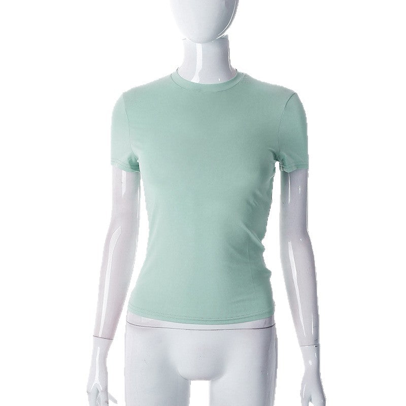 Damen Figurbetontes Kurzarm-T-Shirt mit hochqualitativem Stretch-Material Drune