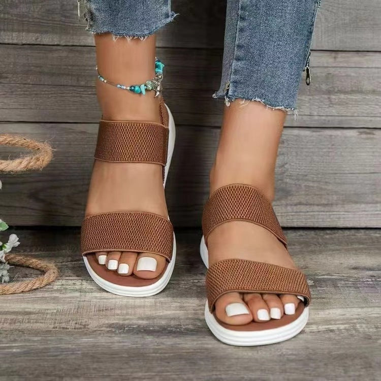 Damen Komfort-Sandalen mit verstellbaren Riemen und rutschfester Sohle Drune