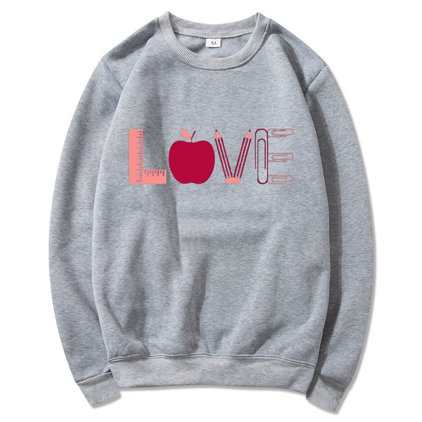 Damen Sweatshirt mit kreativem Love-Motiv Drune