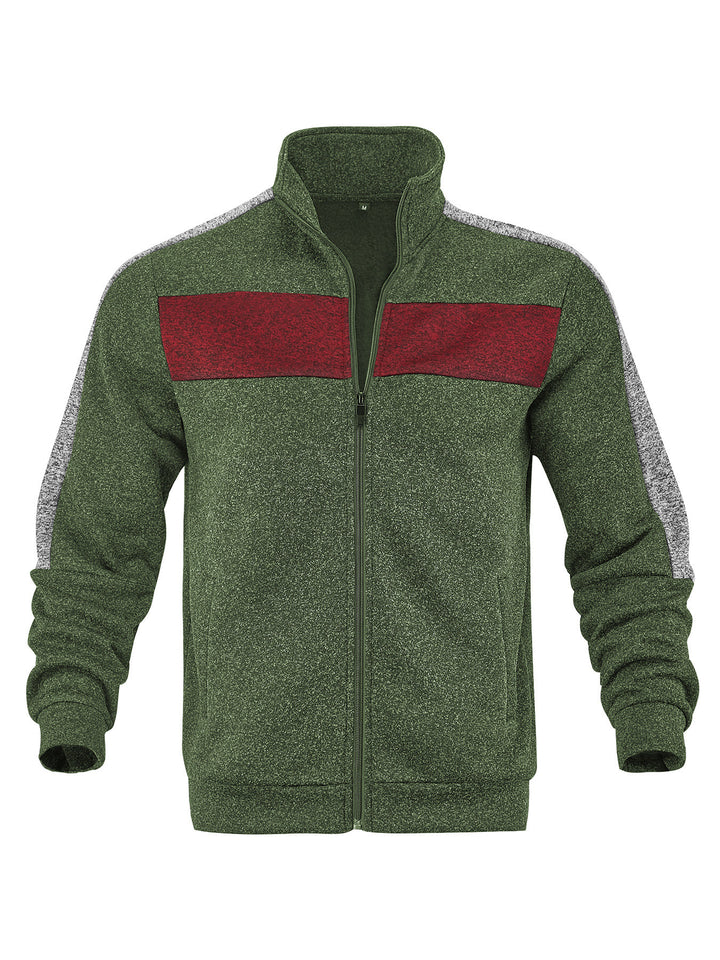 Herren Sportliche Fleecejacke mit hohem Kragen und reflektierenden Akzenten Drune