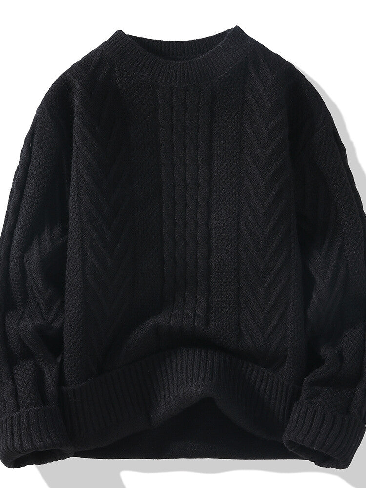 Herren Grobstrickpullover mit Zopfmuster und lässigem Schnitt Drune