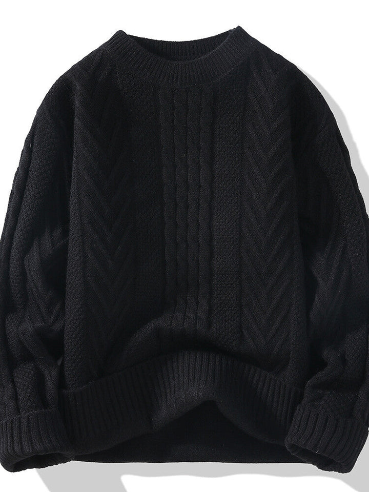 Herren Grobstrickpullover mit Zopfmuster und lässigem Schnitt Drune