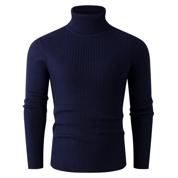 Herren eleganter Rollkragenpullover aus strukturiertem Strickmaterial Drune