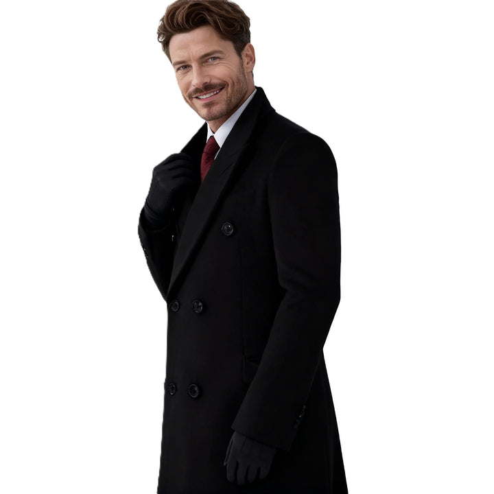 Herren Doppelreihiger City Mantel aus Wollmix mit taillierter Silhouette Drune