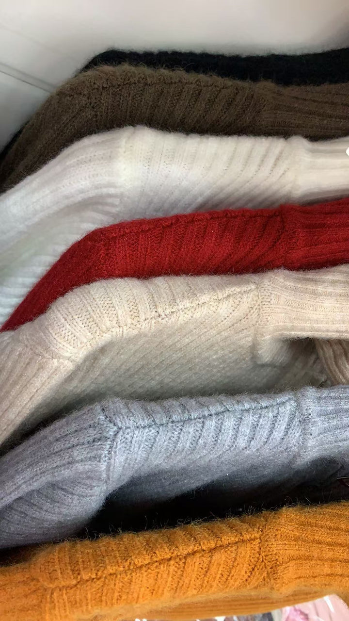 Damen Hochwertiger Rippstrickpullover mit elegantem Design Drune