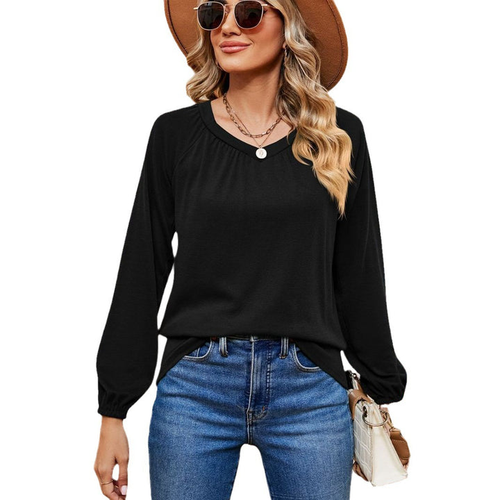 Damen lässiges Longsleeve Oberteil mit raffinierten Rüschendetails Drune