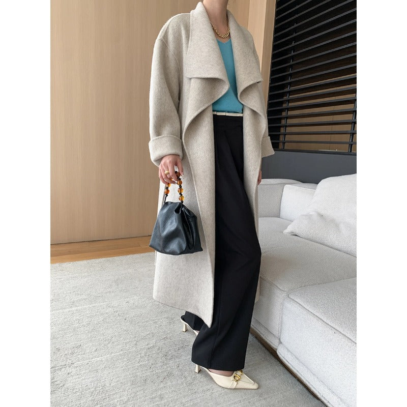 Damen eleganter und bequemer Langmantel mit weit geschnittenem Design Drune