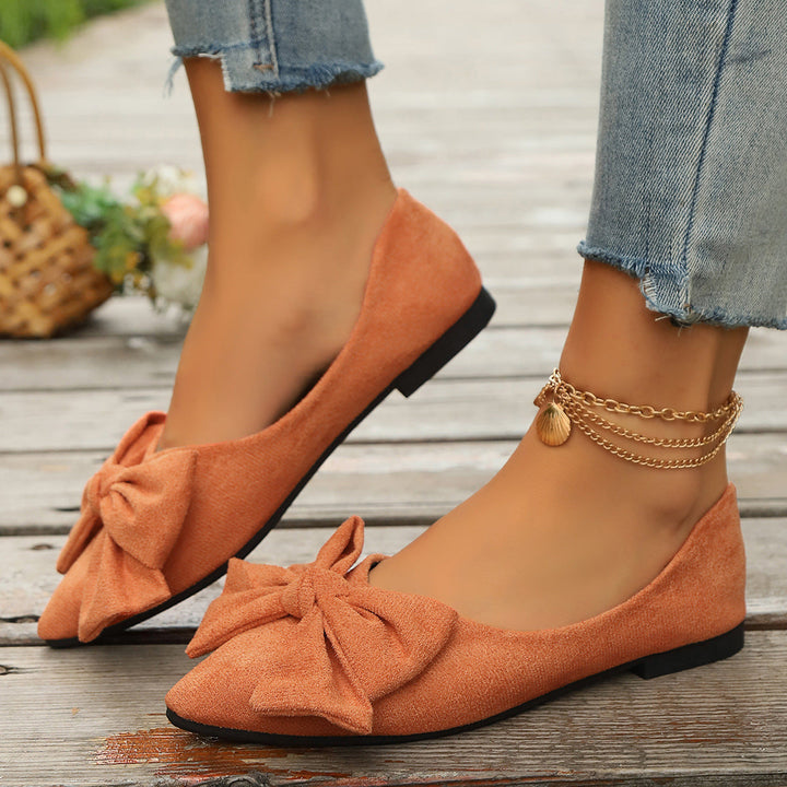 Damen Ballerinas mit eleganter Schleifenapplikation und spitzem Zehenbereich Drune