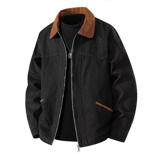 Herren Lässige Freizeitjacke mit hohem Kragen Drune