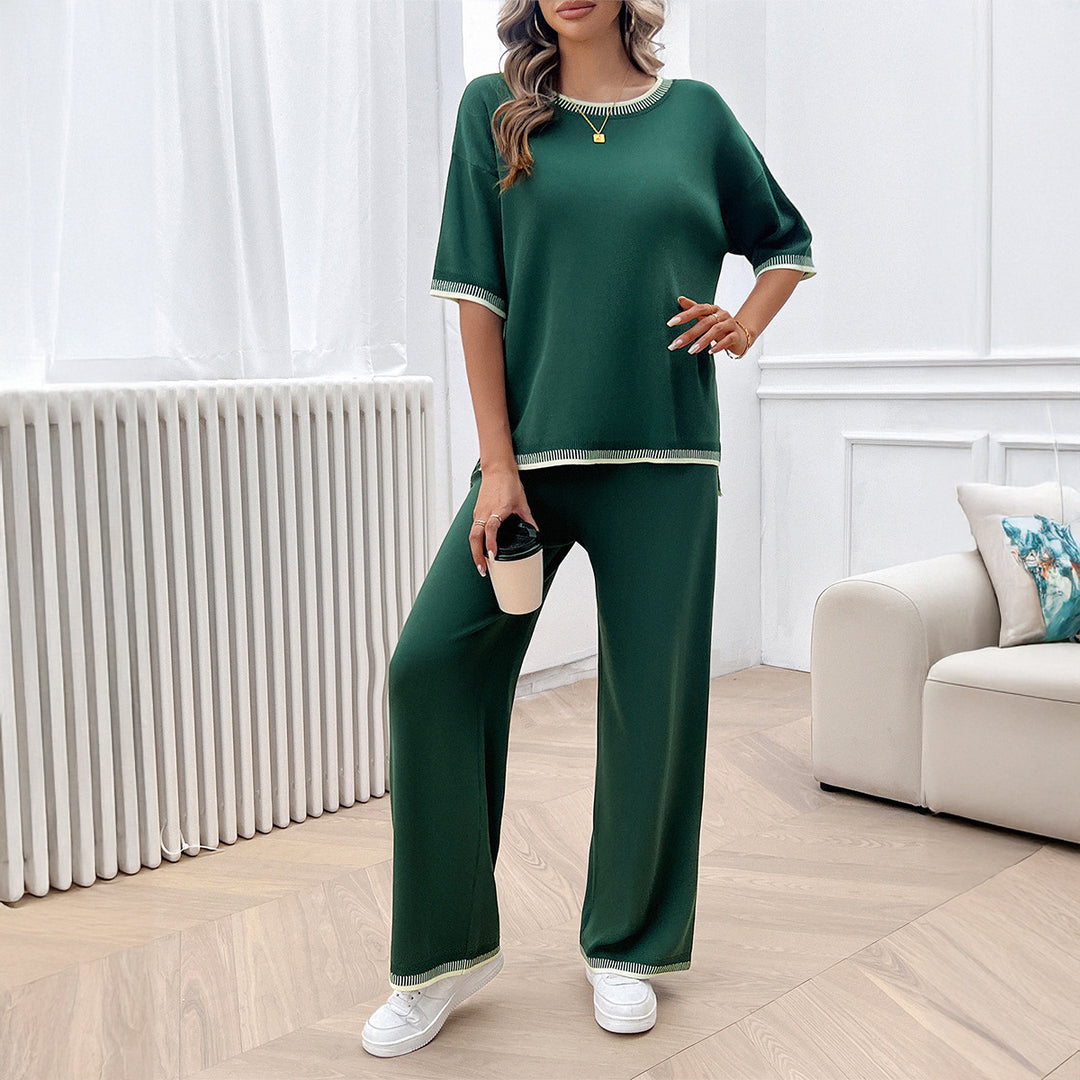 Damen Lässiges Set aus weitem Oberteil und weiten Hosen Drune