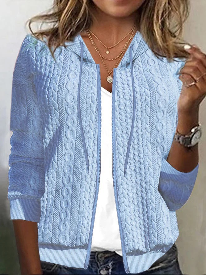 Femme Kabelstrick Zip-Up Hoodie Drune